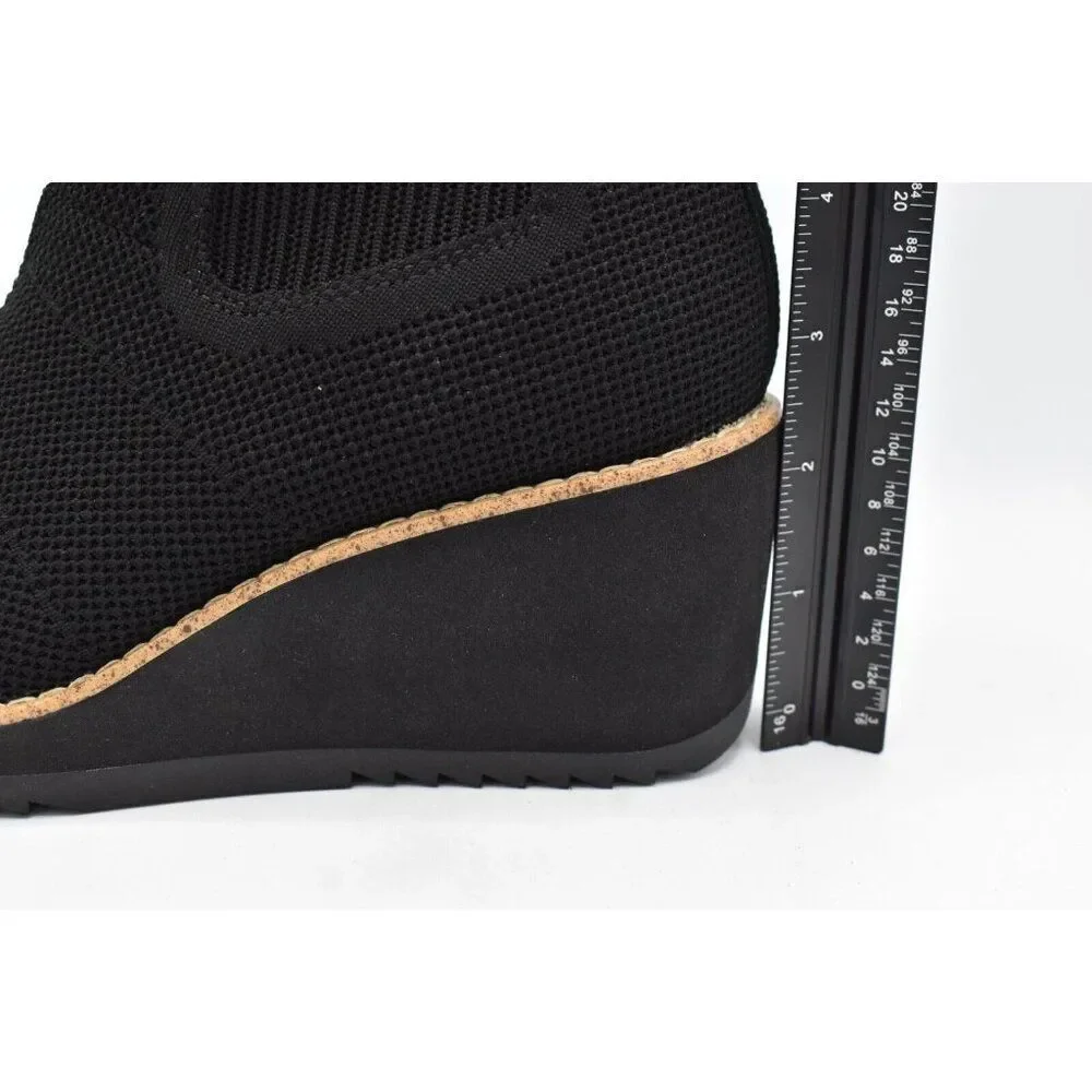 Sofft Women Size 10 Eiley Black Knit‎ Water Resistant Wedge Chelsea Boots